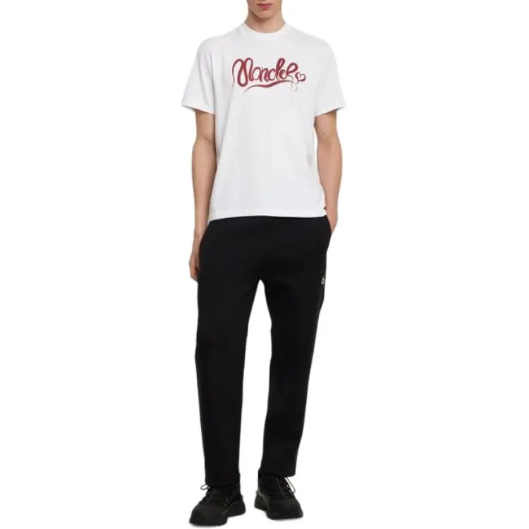 Moncler Calligraphy Logo Cotton T shirt-4