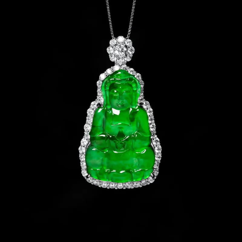 KALAIYIN Ice Glutinous Jadeite Necklaces Men's-5