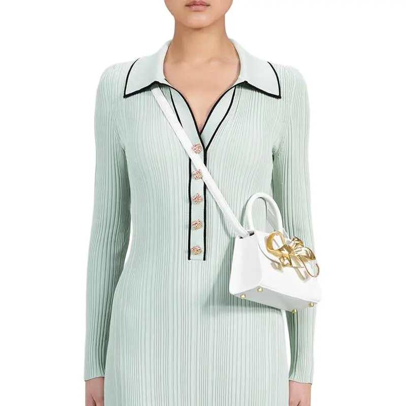 Self portrait FW22 Long Sleeved Dresses Women's Mint Green-4