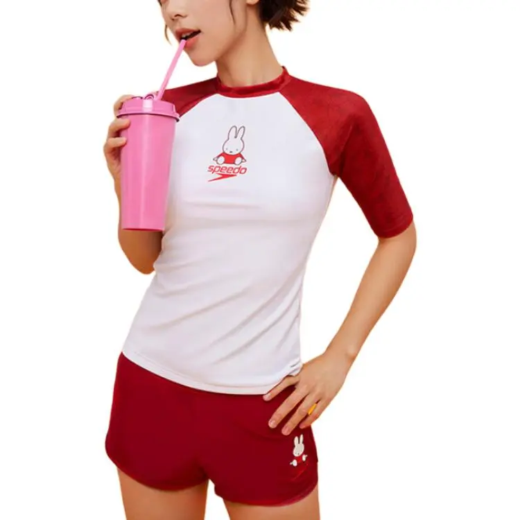 Speedo x Miffy , Two Piece Swimsuit Unisex Red/White Color-1