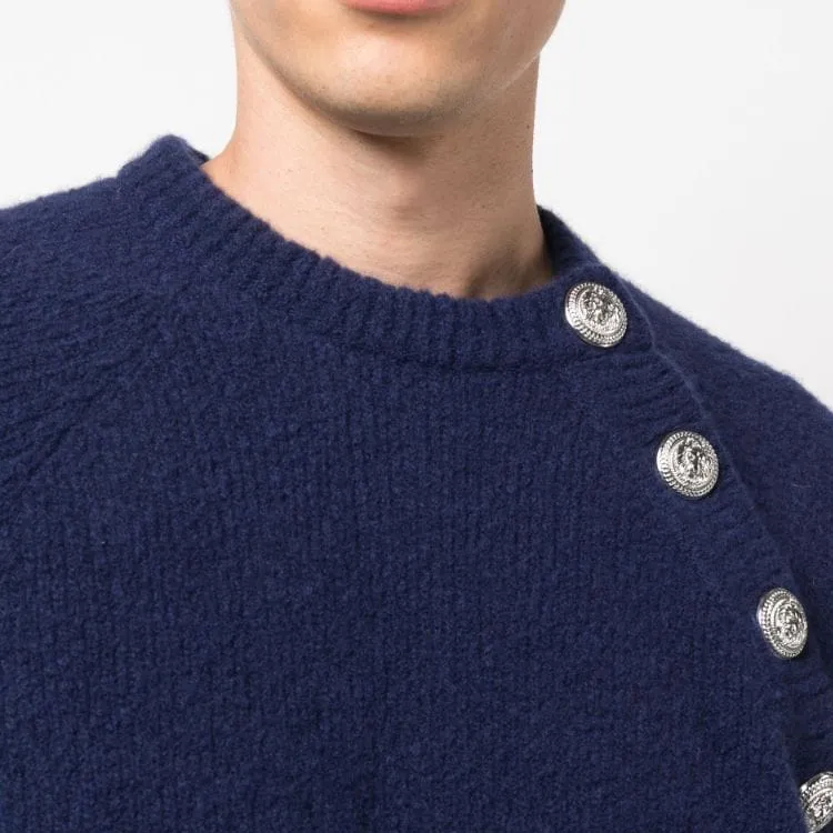 BALMAIN Sweaters Men Blue-4