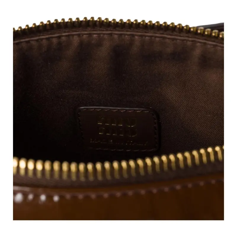 MIU MIU Naplak Lambskin Handbag Women's Yellow Sandalwood-3