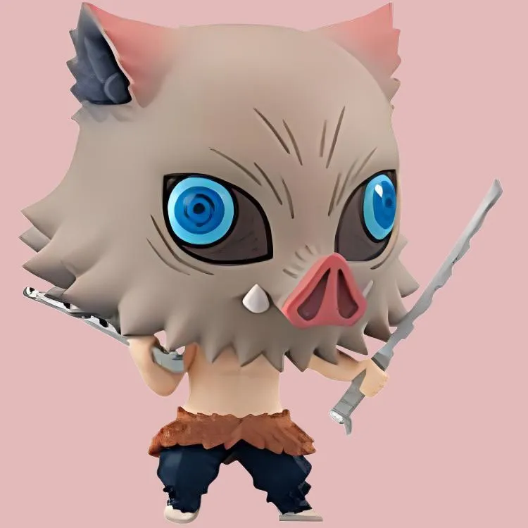MegaHouse Mosquito Coil Eyes! Demon Slayer  Kimetsu No Yaiba Inosuke Hashibira Chibi Figures-2
