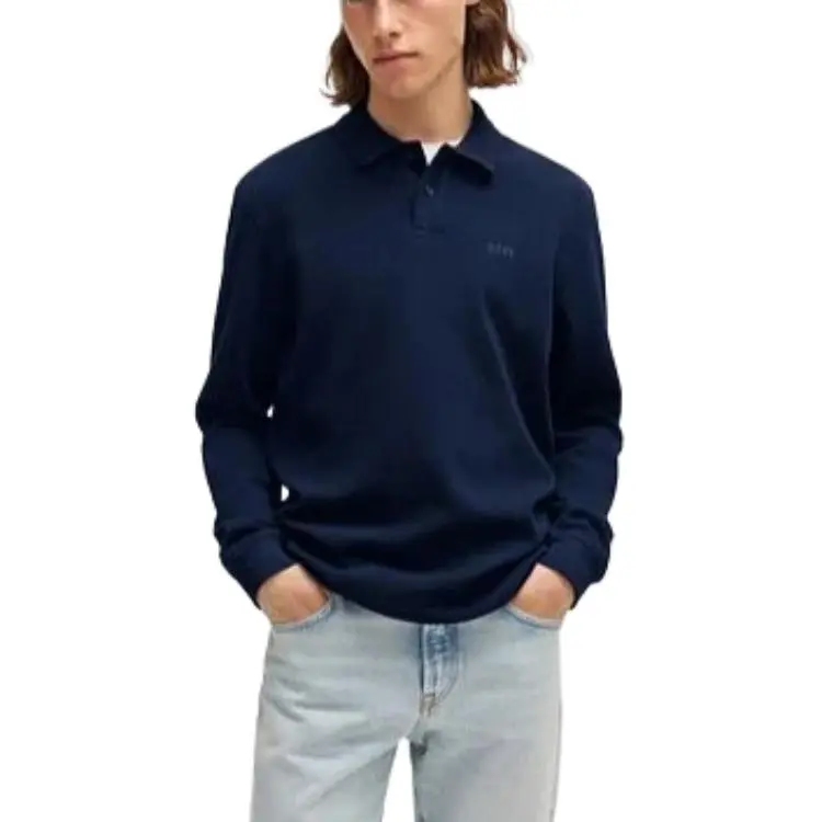 HUGO BOSS Long Sleeved Knit Polo Shirt-2