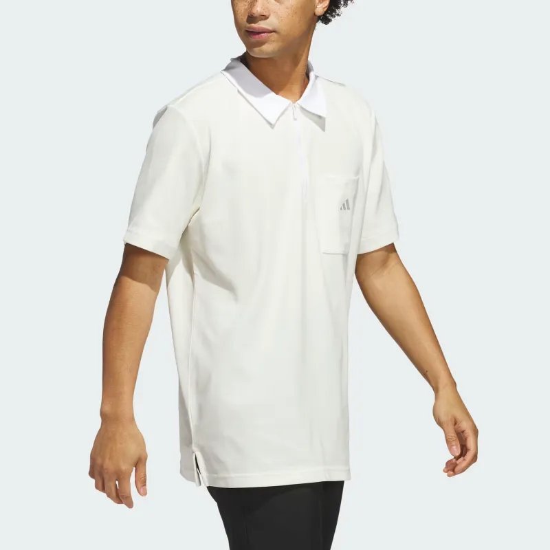 Adidas Free Shipping With AdiClub Essentials Quarter Zip Polo Shirt-3