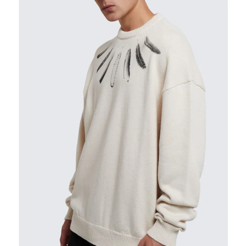 Marcelo Burlon Feather Printed Crewneck Sweater-4