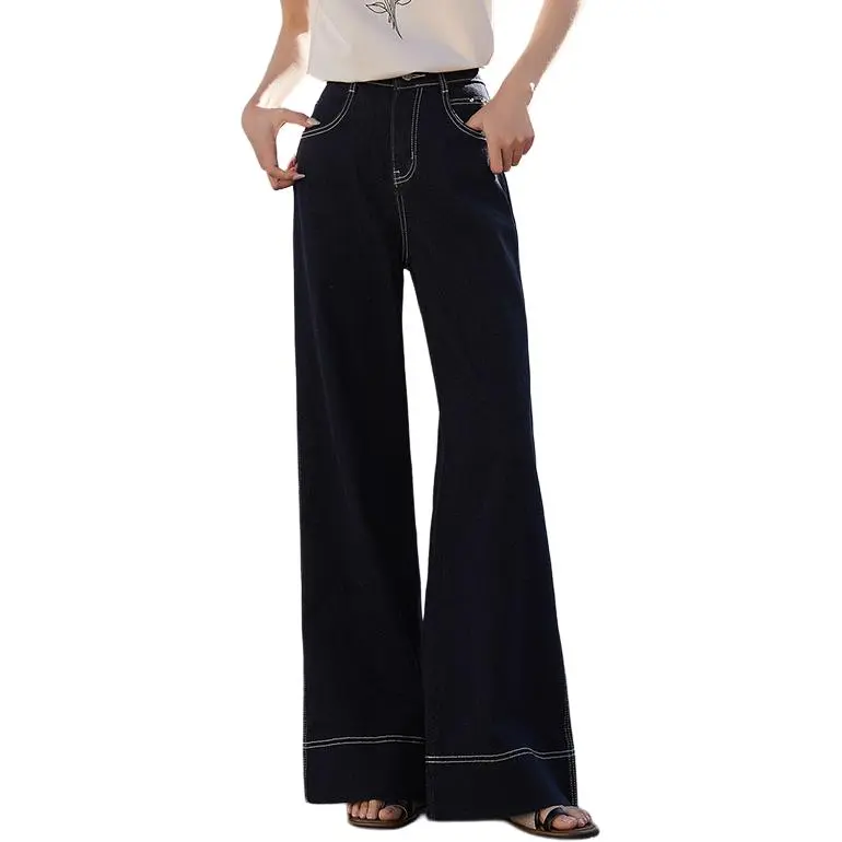 OUNIXUE Jeans Women's Dark Blue-3