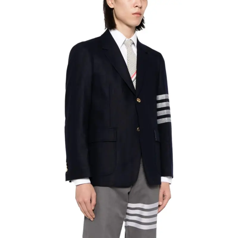 THOM BROWNE Single Breasted Striped Tailored Blazer-3