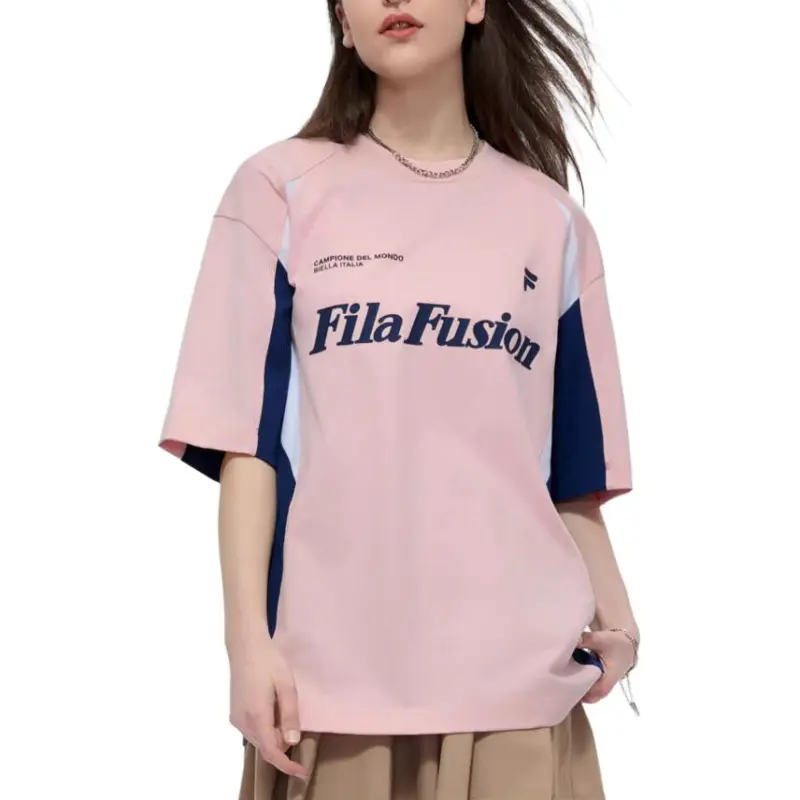 FILA FUSION LIFEFOB T Shirt Unisex Orange Gray Pink-1