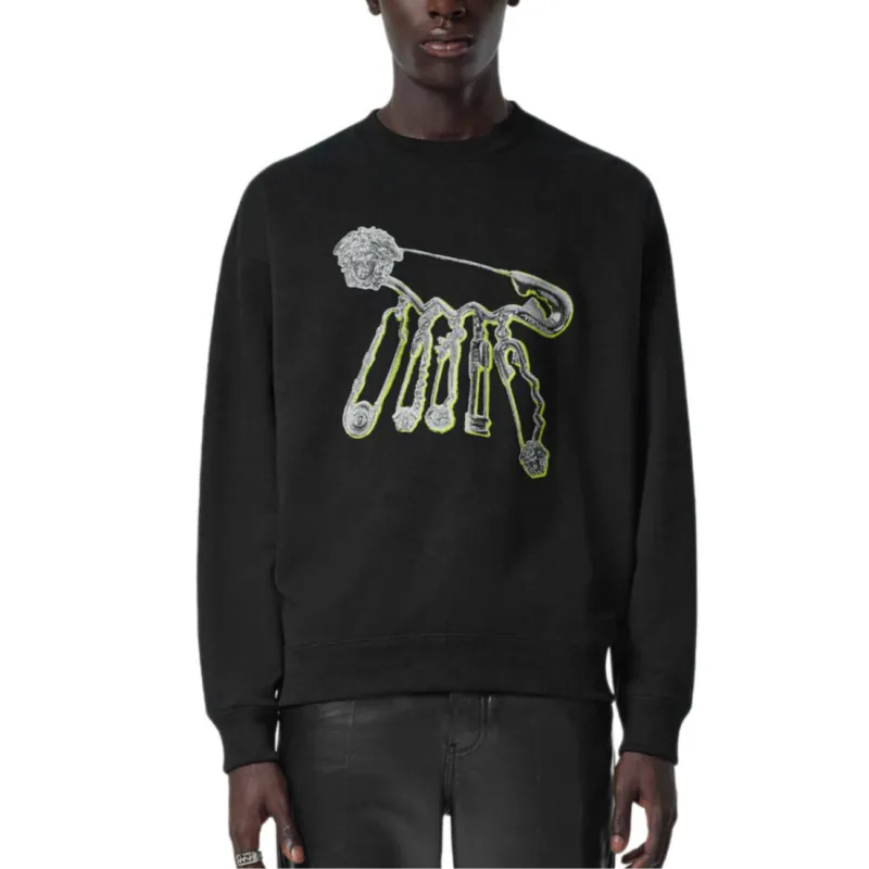 VERSACE Pin Printed Crewneck Sweatshirt-2