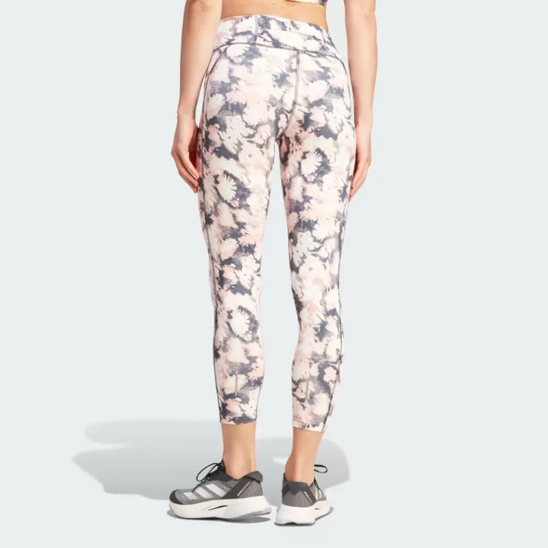 Adidas DAILYRUN PRINTED 7/8 LEGGINGS Athletic Trousers Women's Pink-1