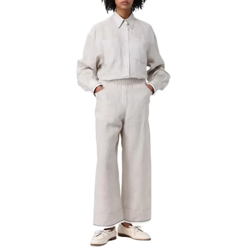 Brunello Cucinelli Elasticated Waistband Straight Leg Trousers-4