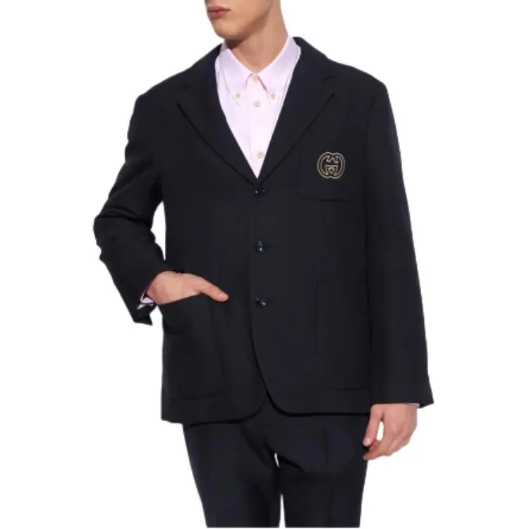 GUCCI Interlocking G Single Breasted Blazer-3