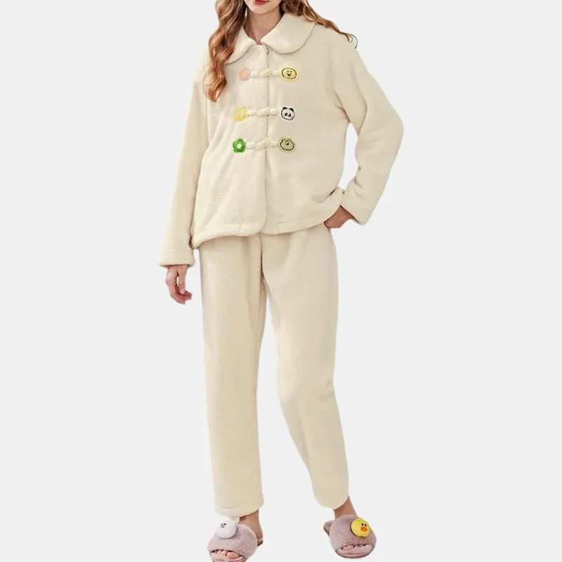 FENTENG x LINE FRIENDS Pajama Set Women's Ecru-4
