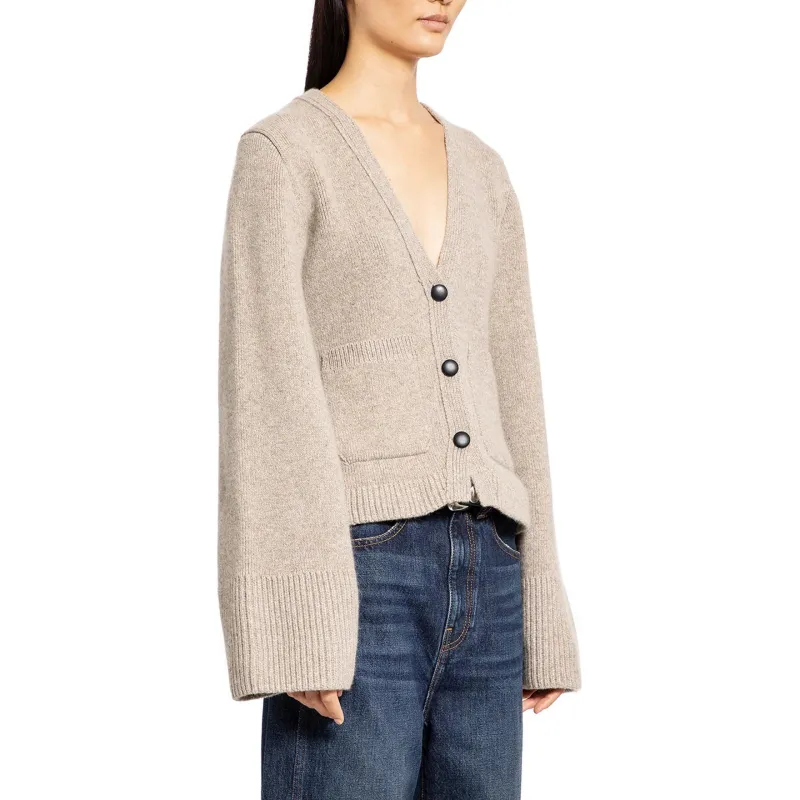KHAITE Scarlet V Neck Cardigan-2