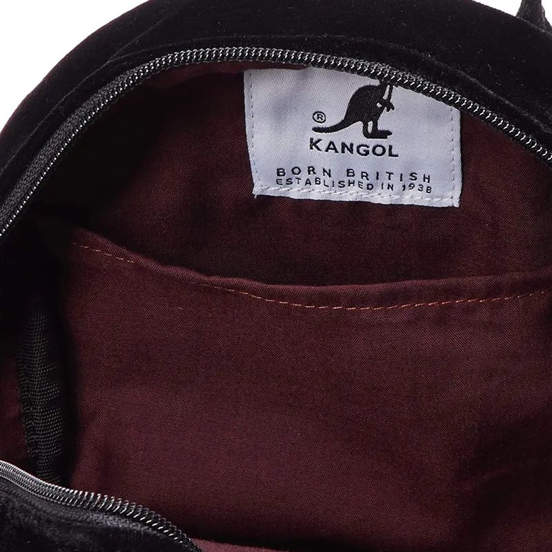 KANGOL Velour Effect Polyester Backpack Mini Women's Black-2