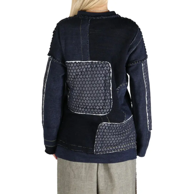 COMMUNS Patchwork Long sleeve Sweater-1