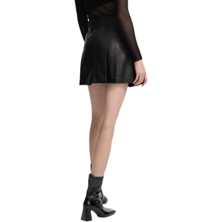 Bebe FW24 Leather Short Skirts Women's Black-3