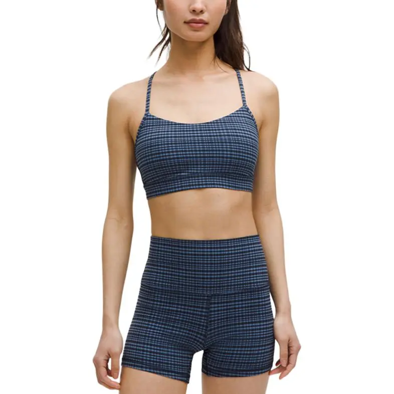 Lululemon Flow Y Collection Nulu™ Yoga Underwear Women's Washed Blue Plaid-1