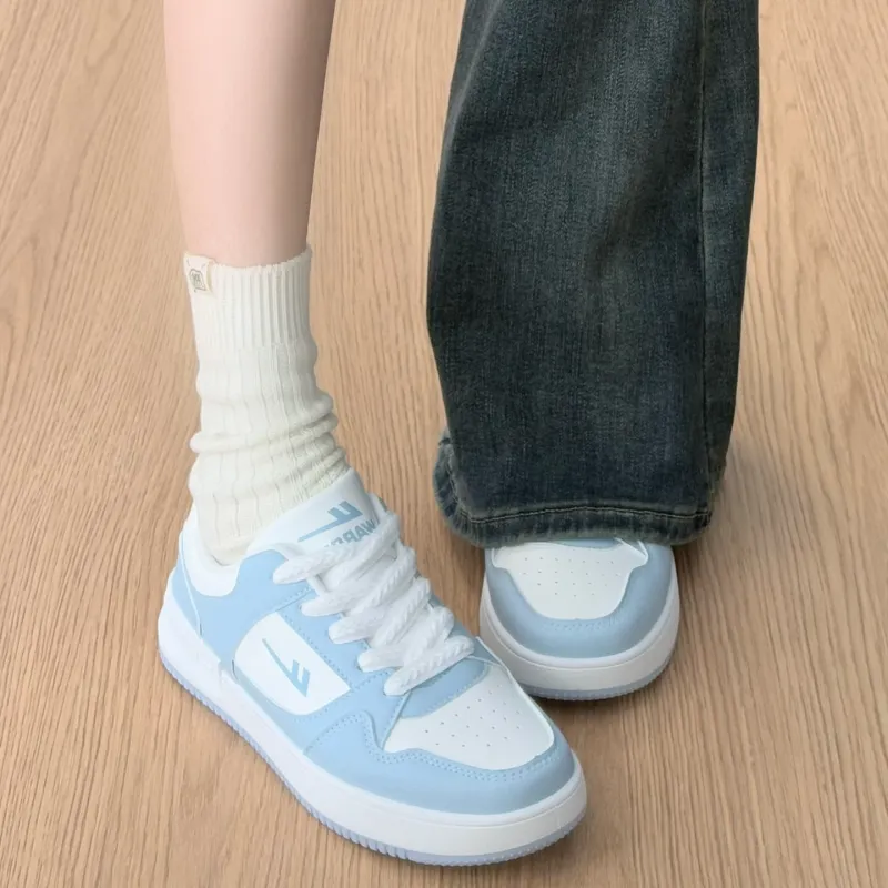 Warrior Lightweight And Breathable Low Top Skateboard Shoes Unisex Light Blue White-5