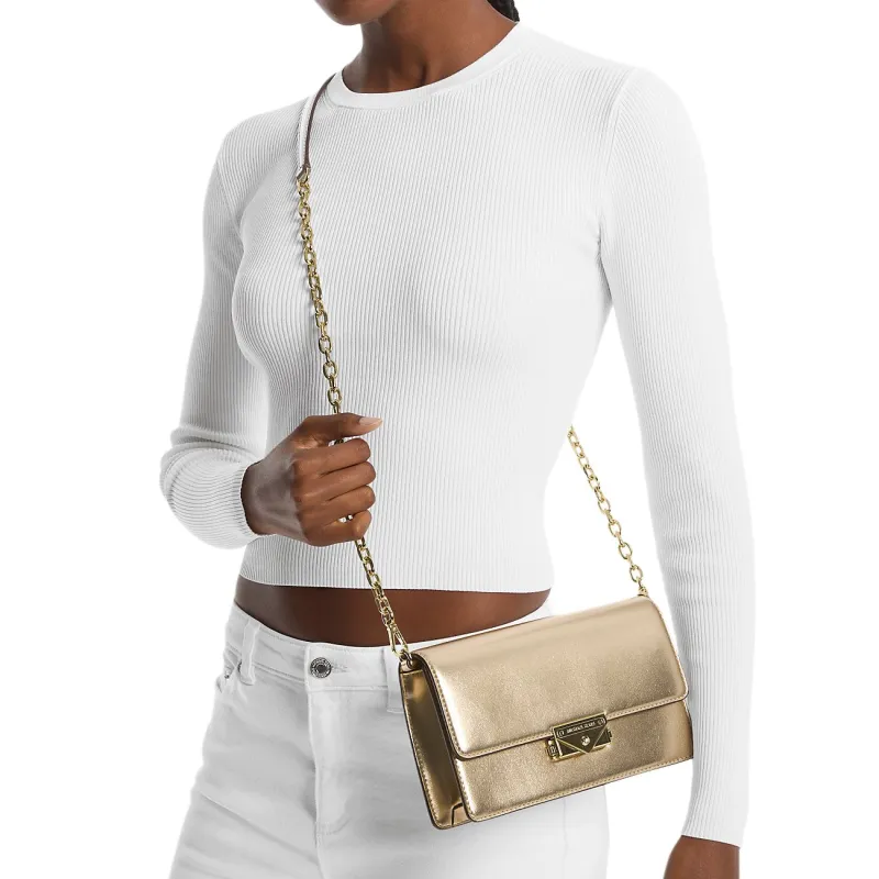 MICHAEL KORS Cece PU Baguette Bag Clutch Crossbody Bag Shoulder Bag Medium Size Women's Gold-3