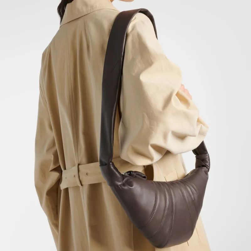 Lemaire Croissant Series Leather Croissant Bag Shoulder Bag Small Size Women's Brown-4