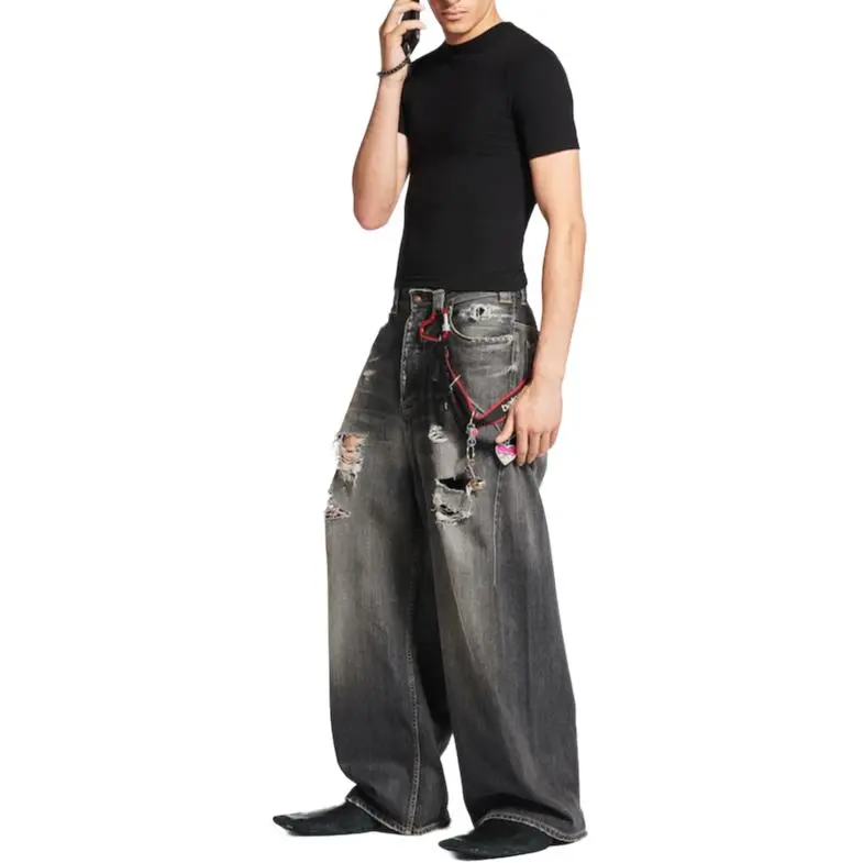 Balenciaga SS25 Jeans Loose Fit Men's Dark Gray-3
