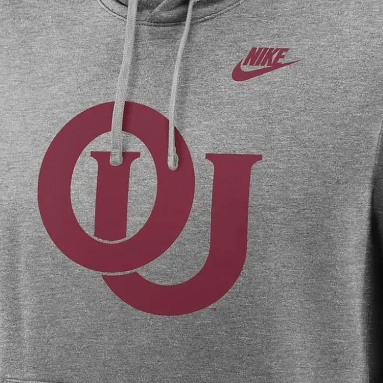 Nike Oklahoma Sooners Legacy Club Primary Logo Men's Nike College Pullover Hoodie-2