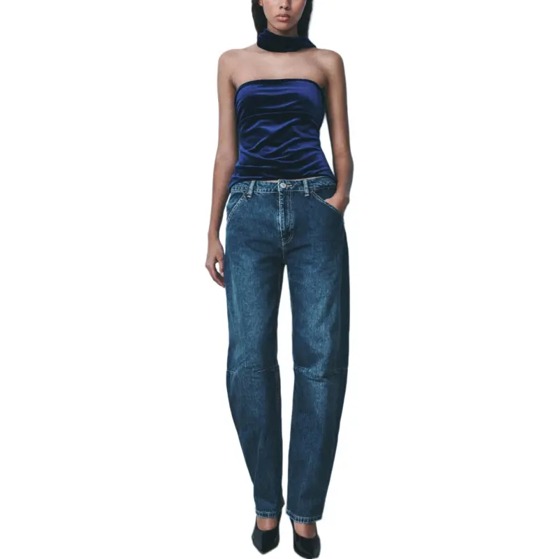 ZARA Trf Jeans Women's Marine Blue-2
