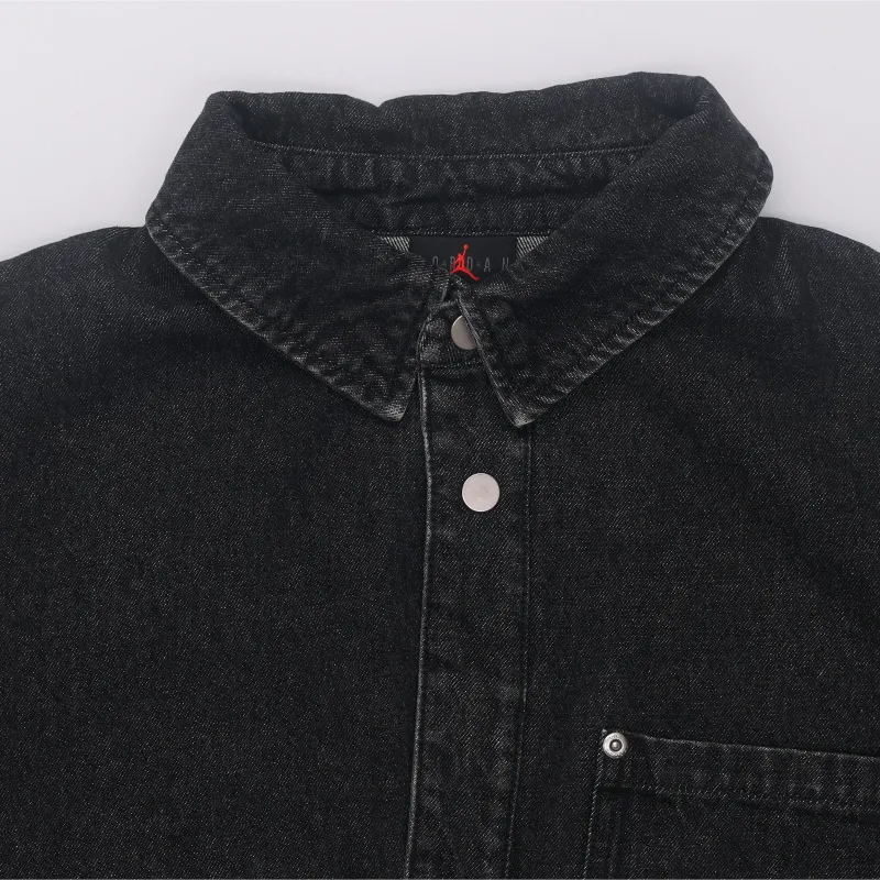 Jordan Men‘s Logo Collared Button-Up Denim Jacket Black-4