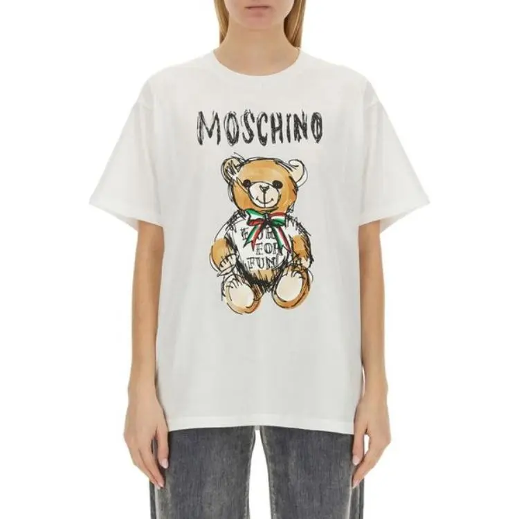 MOSCHINO Teddy Bear Printed Crewneck T Shirt-3