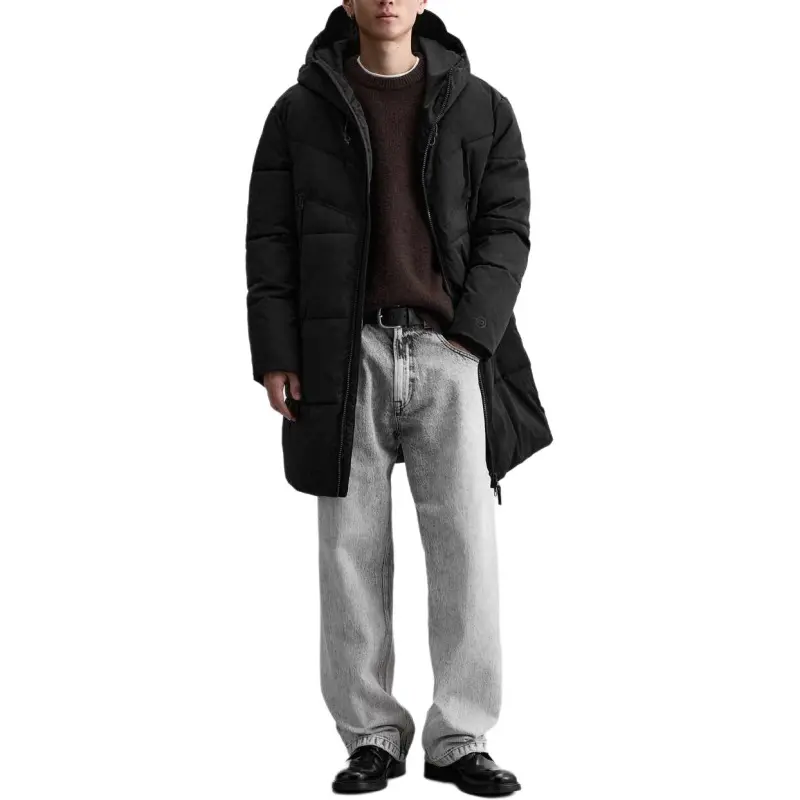 ZARA Puffer Jackets Men Black-3