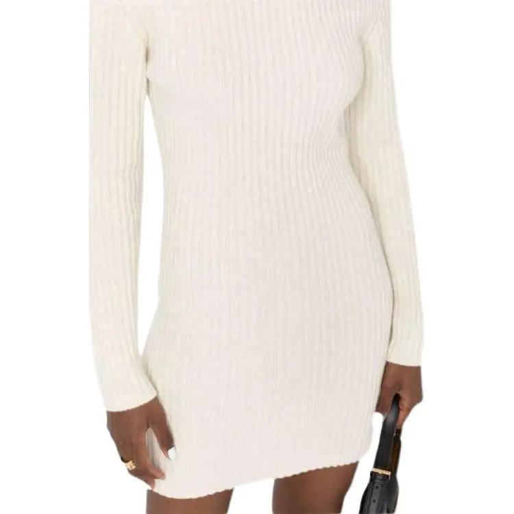 Blumarine Rose Detailed Knitted Mini Dress-4