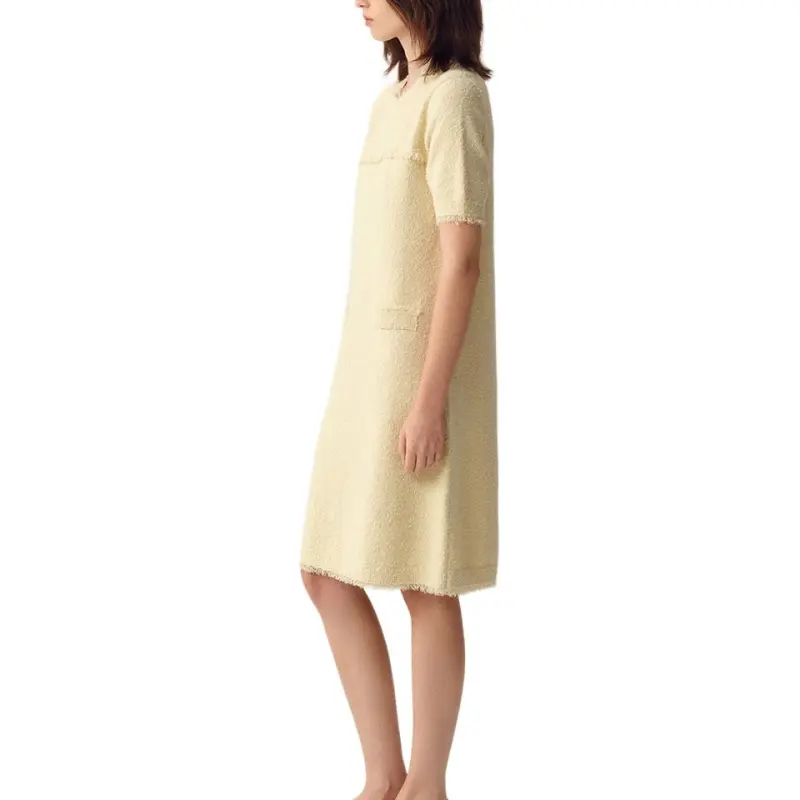 YANGZHIDAO Short-Sleeved Dresses Women's Little Blue Orchid Yellow-3