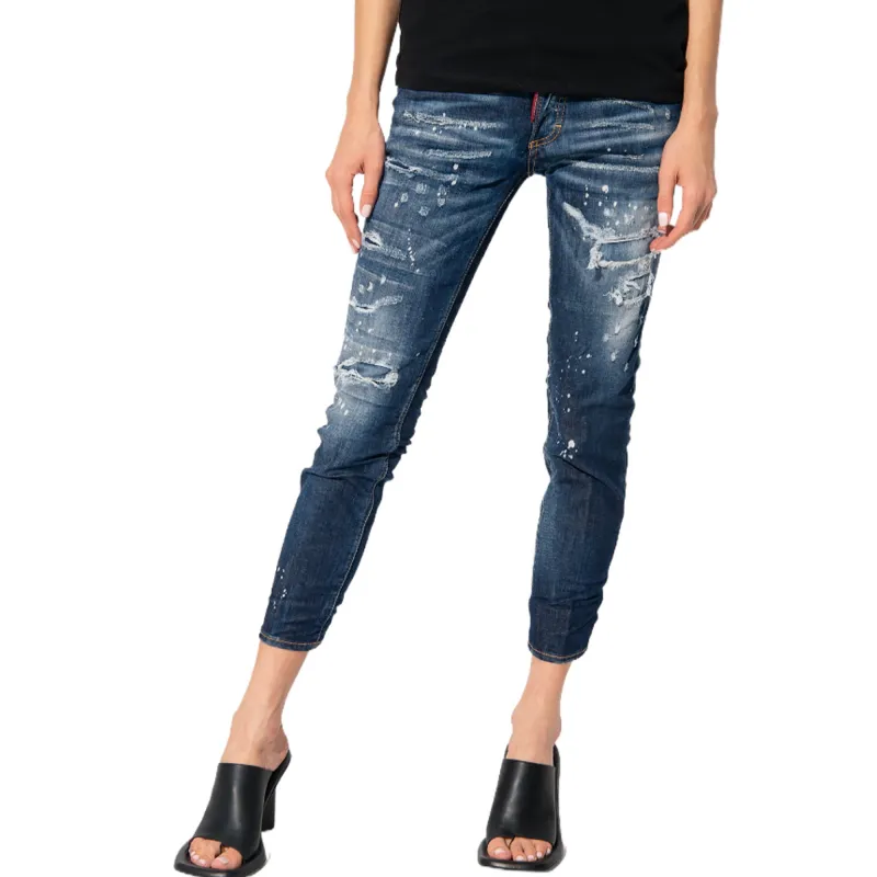 DSQUARED 2 Distressed Paint Splatter Cropped Jeans-3