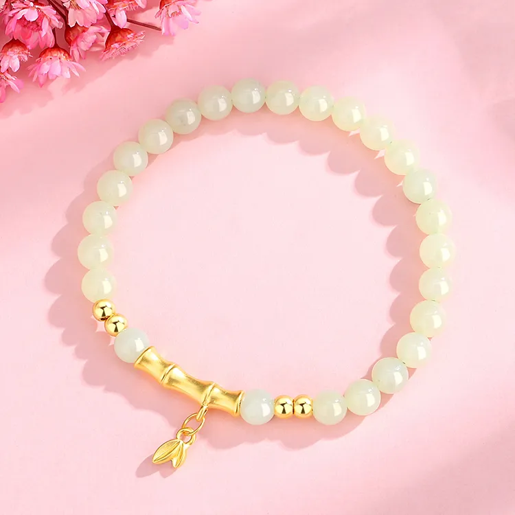 CHOW TAI KING Hetian Jade Bracelets White Jade/Pale Greenish White Jade Women's-2
