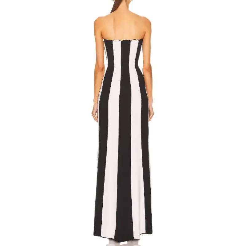 Valentino Sleeveless Dress Women's Black White-1
