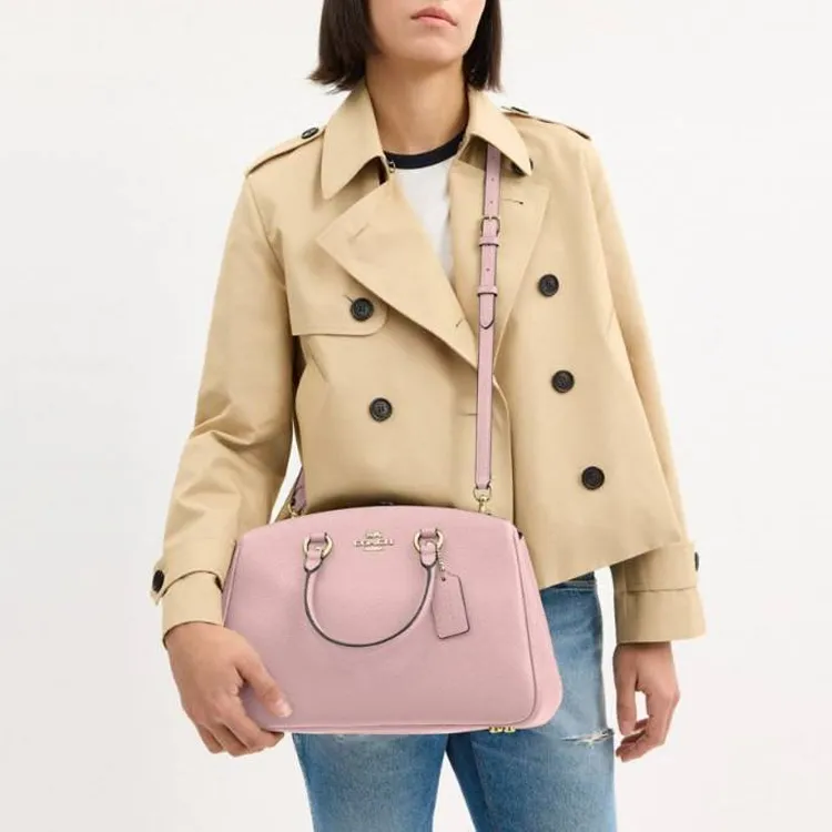 COACH Pebble Leather Shoulder Bag, Crossbody Bag, Handbag Tubas Women's Pink-6