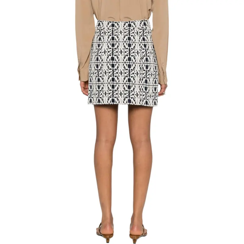 MaxMara Rock All Over Logo Patterned Skirt-3