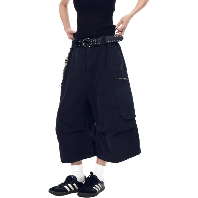 VINMUK Denim Shorts Unisex Black-7