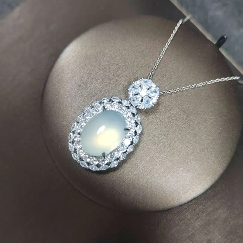 JUNWEN Chalcedony Jade Necklaces Women's-6
