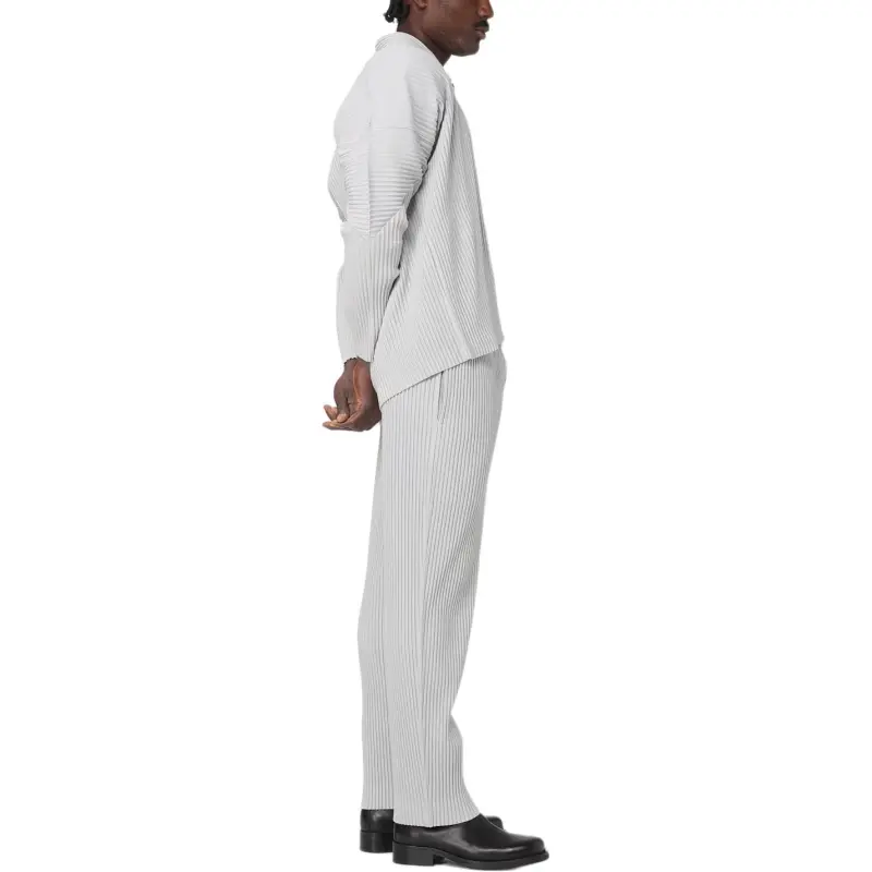 Homme Plissé Issey Miyake Pleated Split Neck Polo Shirt-1