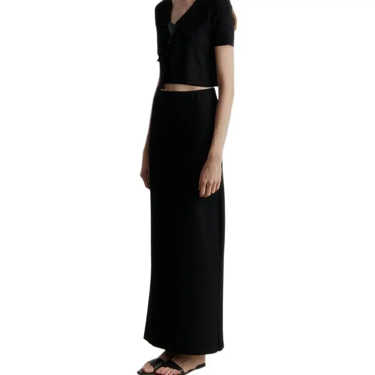 VIKTORIACHAN SS24 Knit Long Skirts Women's Black-4