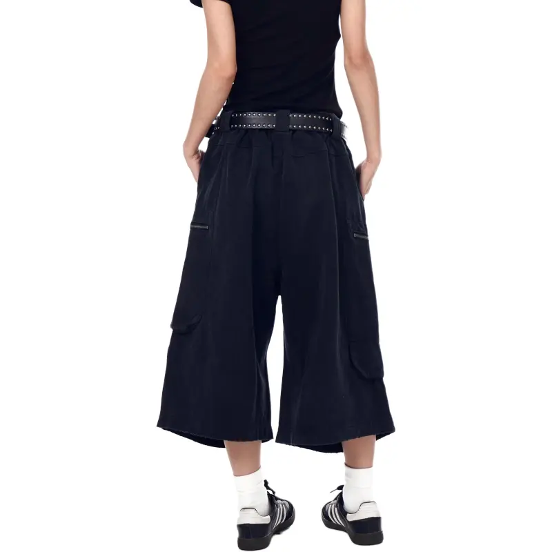 VINMUK Denim Shorts Unisex Black-4