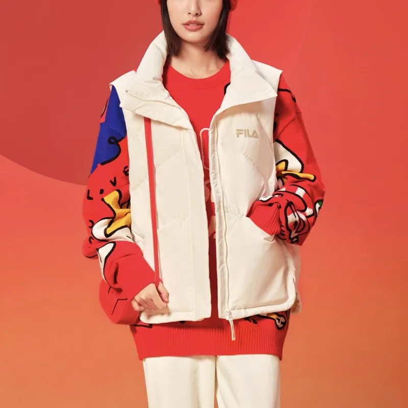 FILA ORIGINALE Vest Women's Light Beige White-1