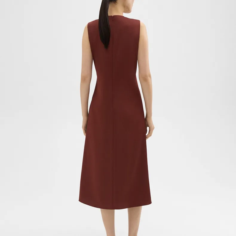 THEORY Sleeveless Dress Women's Sunset Red Brown-2