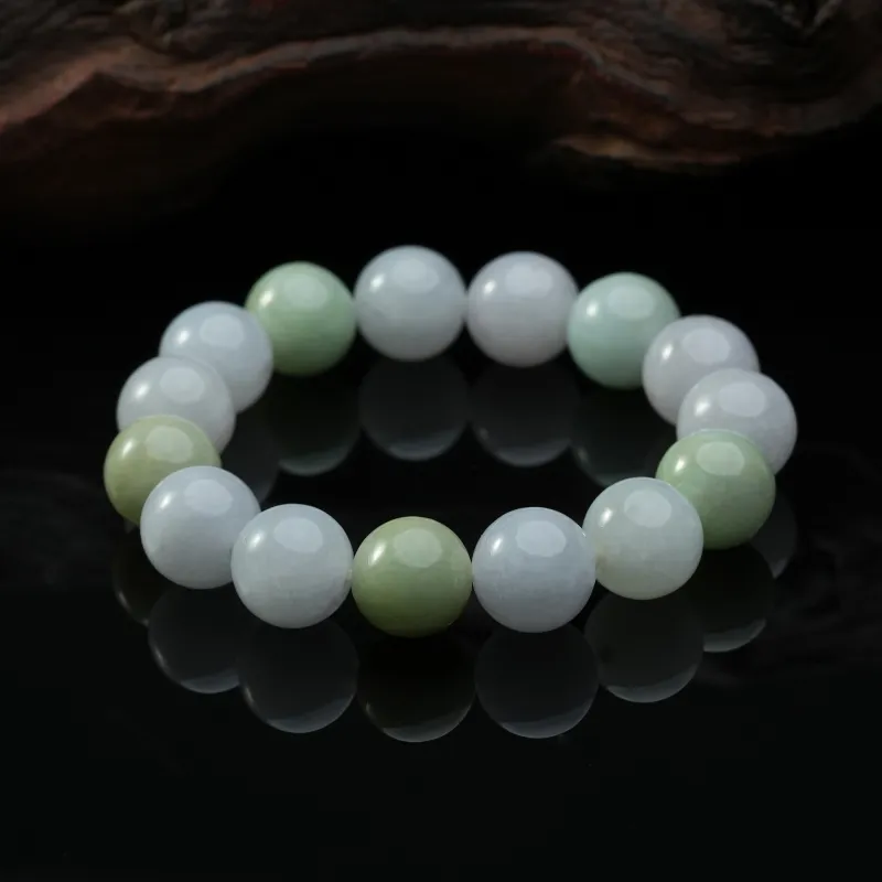 Seven Colorful Treasures Glutinous Jade Jadeite Bracelets Men's-9