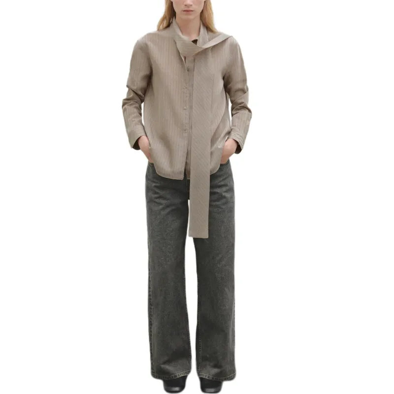 Massimo Dutti Shirt Women's Light Coffee-3