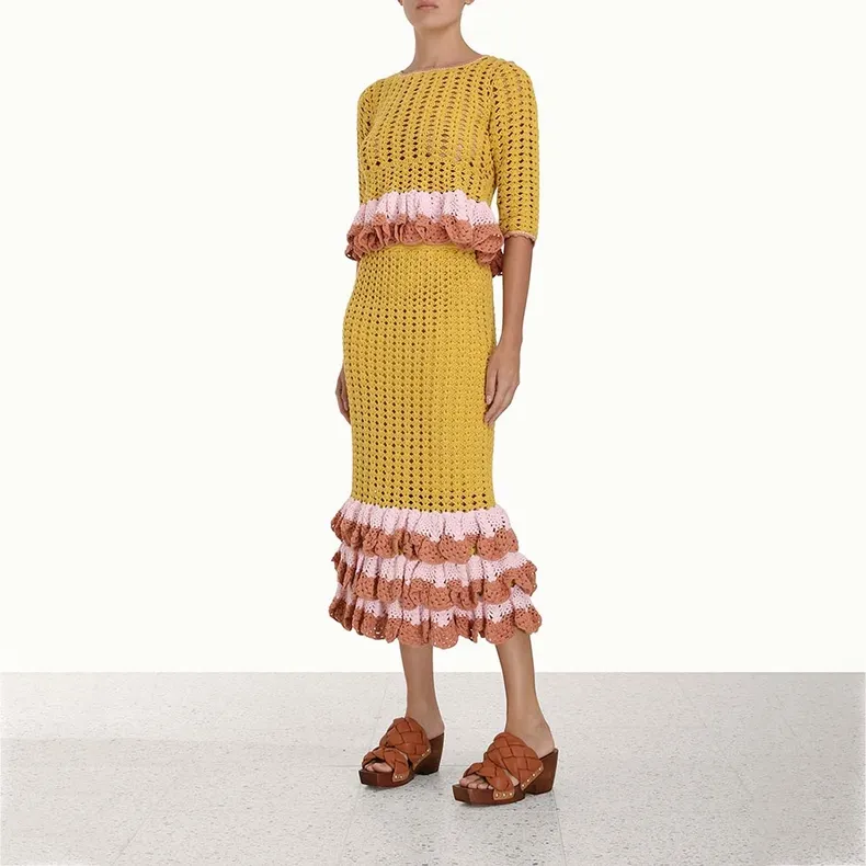 Zimmermann Casual Long Skirts Women's Yellow-2