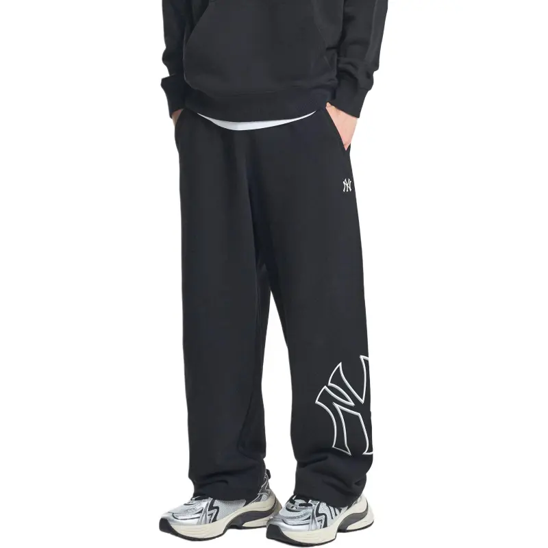 MLB New York Yankees Basic Mega Logo New York Yankees Pants Casual Pants Unisex Black-4